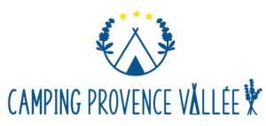 logo Camping Flower Provence Vallee Mixte bleu fleur